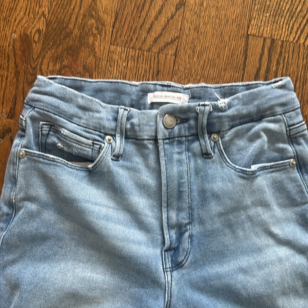 Good American blue stretchy jeans Sz 4/27 - Picture 2 of 7